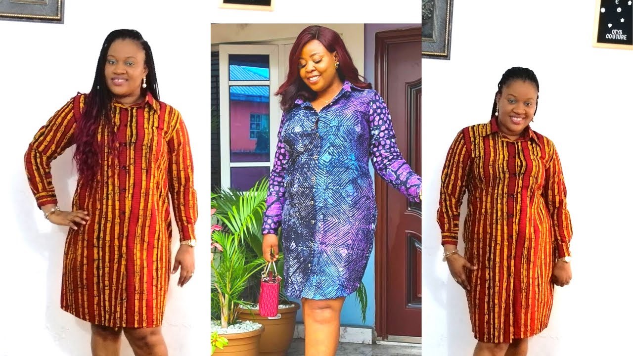 How to sew a female shirt dress.[Easiest method]