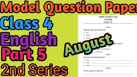 Class 4 New Model Activity Task English part 5 August