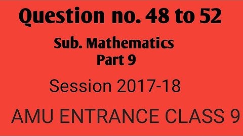 Part 9 Session  2017-18 mathematics|previous years questions paper class 9