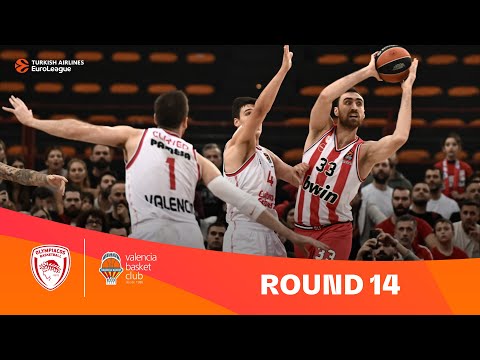 Olympiacos Piraeus-Valencia Basket | Round 14 Highlights | 2023-24 Turkish Airlines EuroLeague