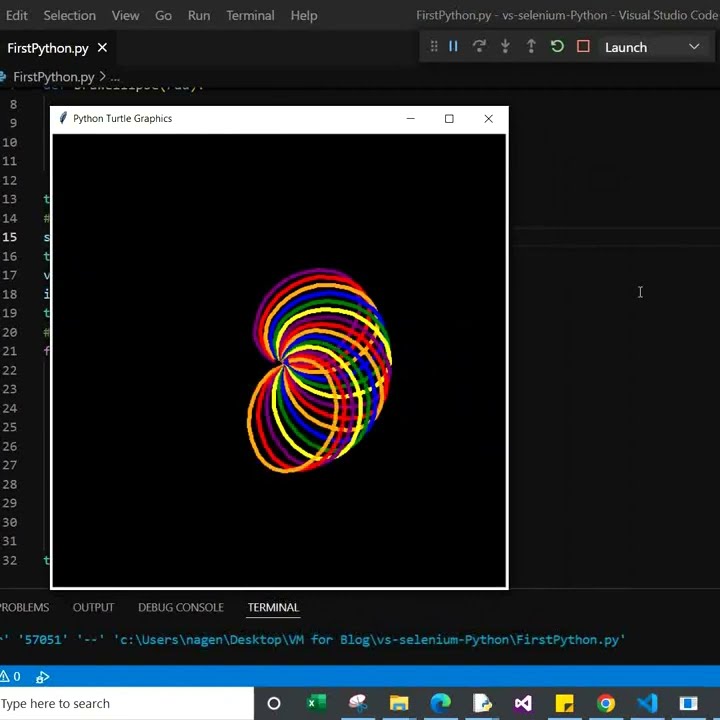 Draw a circle Ellipse Using Python Turtle Graphic #art #coding #python ...