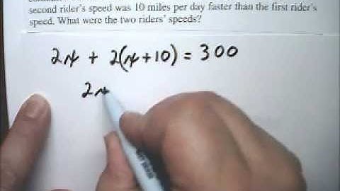 Equation Story Problem 17 Rate Time Distance - Tutor Algebra.wmv