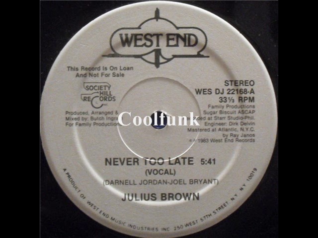 Assista a Julius Brown - Never Too Late (12 inch 1983) no YouTube Assista a Julius Brown - Never Too Late (12 inch 1983) no YouTube