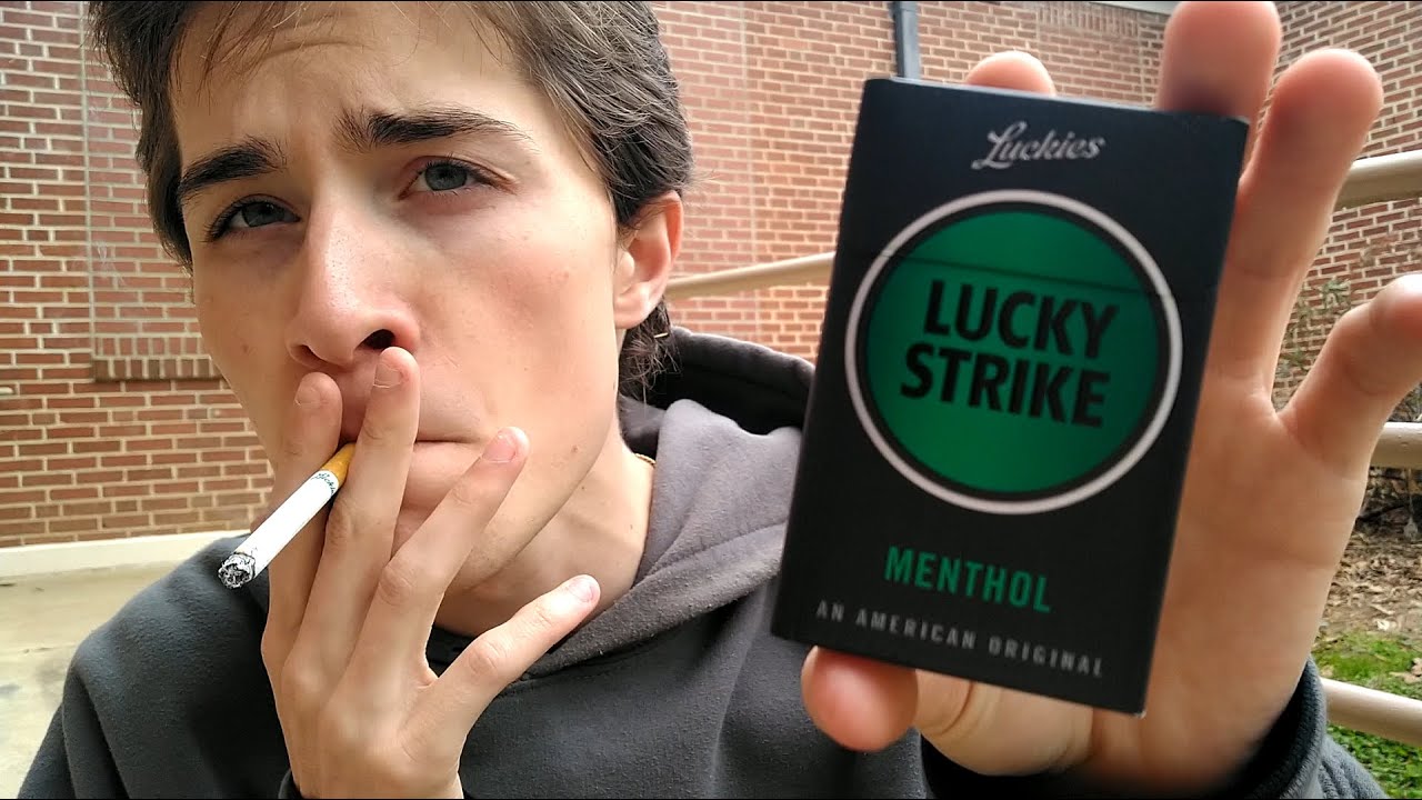 Smoking a Lucky Strike Green Menthol Cigarette - Review 