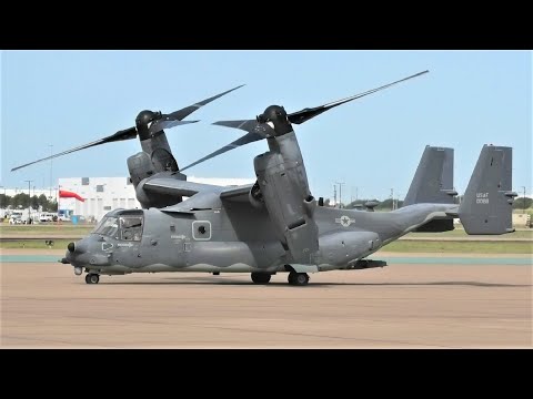 (HD) US Air Force CV-22 Osprey Takeoff @ Ft Worth Alliance Airport!