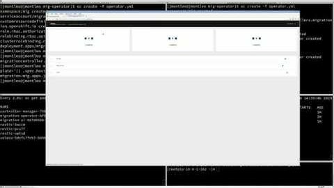 Demo of https://github.com/fusor/mig-operator installing Cluster Application Migration Tool