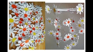 Водопад из ромашек. Подвесное украшение из бумаги. Подарки и поделки на день матери и Пасху Водопад из ромашек. Подвесное украшение из бумаги. Подарки и поделки на день матери и Пасху