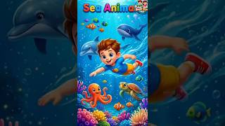 Learn Sea Animals Names | Fun Kids Learning Video 🐳 #ytshorts #forkids #shorts #trending