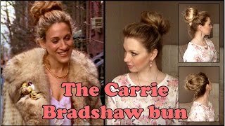 Прическа с валиком для волос /Прическа на каждый день / Carrie Bradshaw bun Прическа с валиком для волос /Прическа на каждый день / Carrie Bradshaw bun
