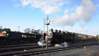 真岡鉄道C11325"SL新年号"真岡駅発車