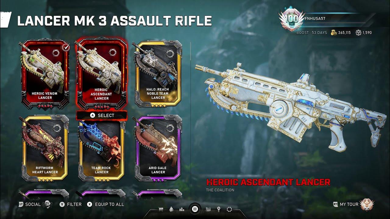 Gears 5 How to get the Heroic Team Crystal weapon skin set & farm