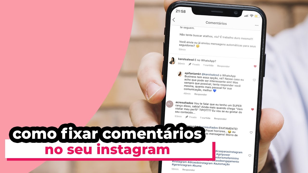 COMO FIXAR COMENTÁRIOS NO INSTAGRAM - YouTube