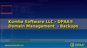 DPAA® - Domain Management - Backups
