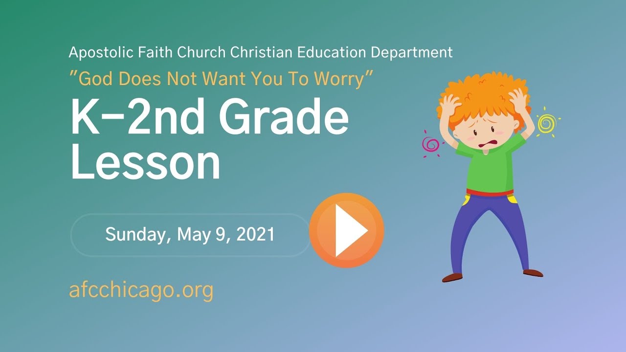 Sunday School Lesson June 6th K2nd Graders YouTube