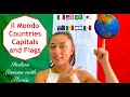 🇮🇹 Italian Lessons with Flavia - Build Your Italian Vocabulary - World Countries Capitals &amp; Flags 🇮🇹