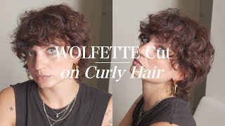 WOLFETTE Cut on Curly Hair DIY | Wolf cut & Mullet