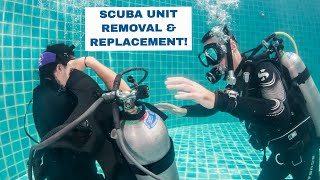 Scuba Unit BCD Removal and Replacement Underwater - PADI Open Water Diver Course • Scuba Diving Tips