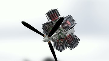 RADIAL ENGINE DESIGN IN SOLIDWORKS / CESSNA 172 AIRCRAFT ENGINE DESIGN IN SOLIDWOKS #engineering