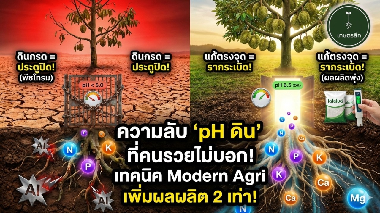 เกษตรลึก:ไขความลับค่าPHดิน Modern Agri เพิ่มผลผลิต 2เท่า #เกษตรลึก #สวนทุเรียน