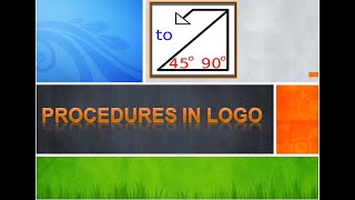 PROCEDURES IN LOGO