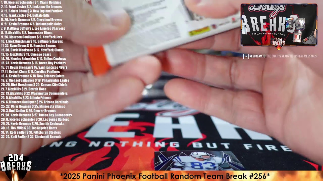 *2025 Panini Phoenix Football Random Team Break 