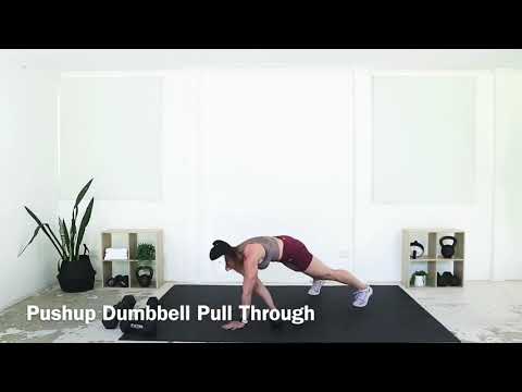 Pushup Dumbbell Pull Through