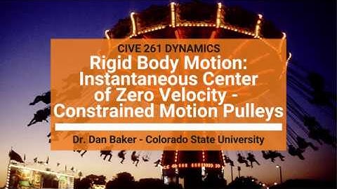 Dynamics: Using Instantaneous Centers of Zero Velocity for Constrained Pulleys