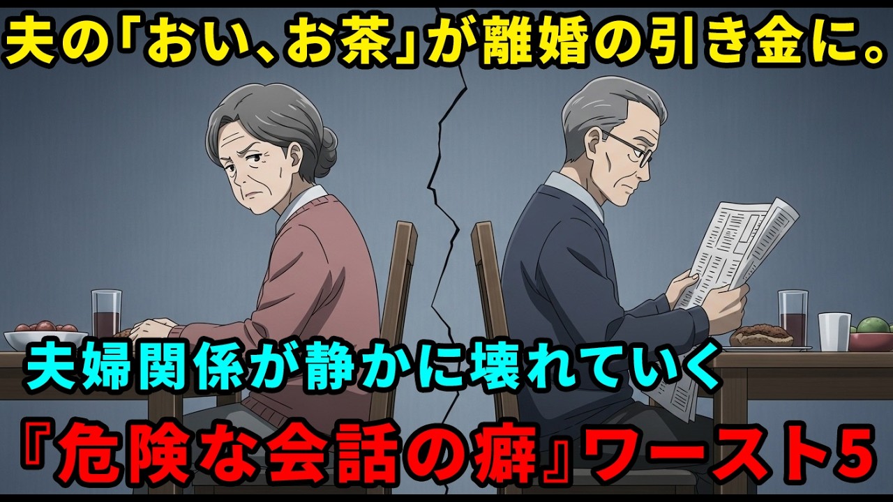【熟年離婚】60代夫婦が静かに壊れる「会話の癖」5選。何気ない一言が積み重なり、ある日突然”三行半”を突きつけられる…