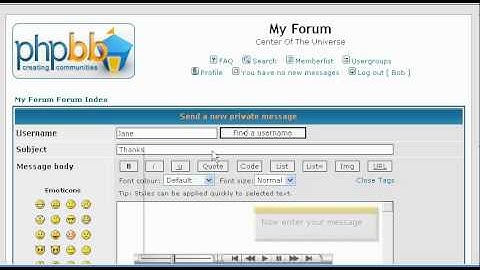 Sending private message in phpBB
