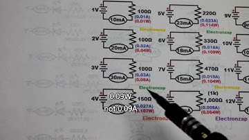 3 Volts Across 100 Ohm Resistor Current and Wattage For Beginners Learning Electronics