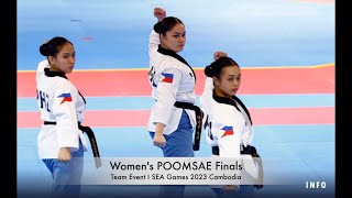 Recognized POOMSAE ♀️TRIO Finals  🇵🇭🥇, 🇲🇾🥈, 🇹🇭🇻🇳🥉 | SEA Games 2023 Cambodia | 🇱🇦🇰🇭 🇲🇲