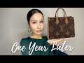 1 YEAR REVIEW OF LOUIS VUITTON ON THE GO GM TOTE | WEAR & TEAR