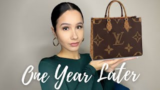 LOUIS VUITTON ON THE GO PM 2022 REVIEW/WEAR & TEAR AFTER 1YEAR 
