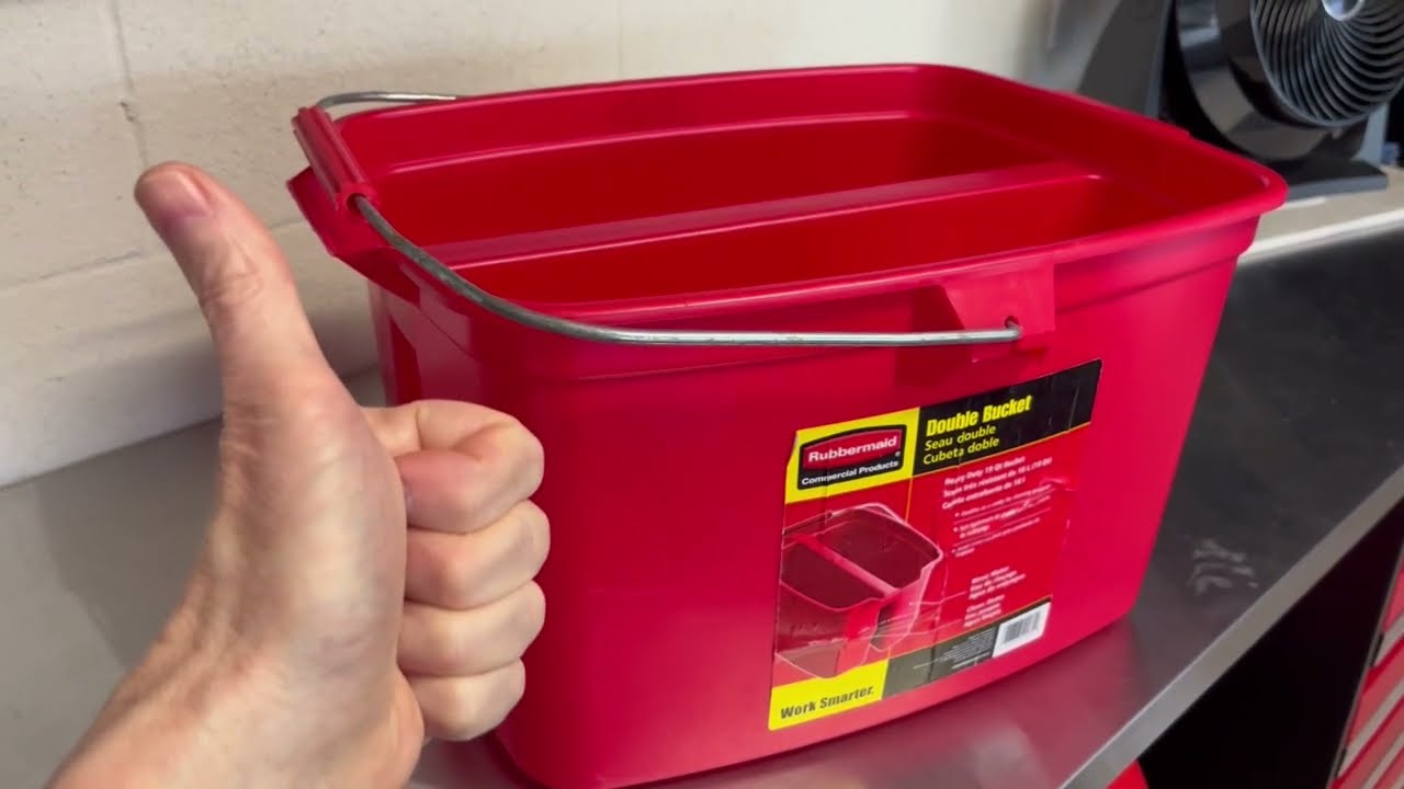 19 Qt. Red Plastic Double Bucket