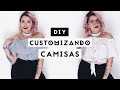 DIY Customização de Camisas- Blusa Ombro a Ombro/Ciganinha