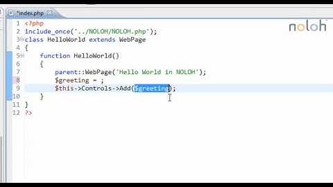 NOLOH PHP Framework: Part 3/5 - Adding & Instantiating Basic Controls