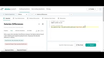 Salaries Differences | Python Solution | StrataScratch | Dropbox