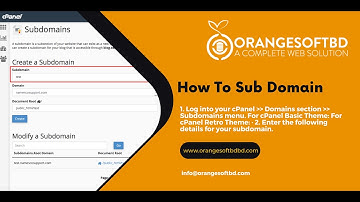 How to Create a Subdomain in cPanel | Orange Soft BD