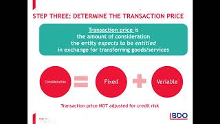 The New AASB 15 – Determining and Allocating the Transaction Price to the Performance Obligations