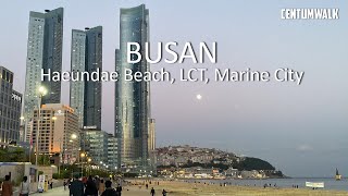 Non-stop walking from Centum to Haeundae LCT | Busan city walking tour | KOREA | CentumWalk 4K