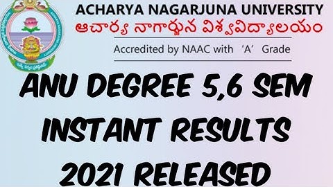 ANU Degree 5th,6th Sem instant Results 2021 Released