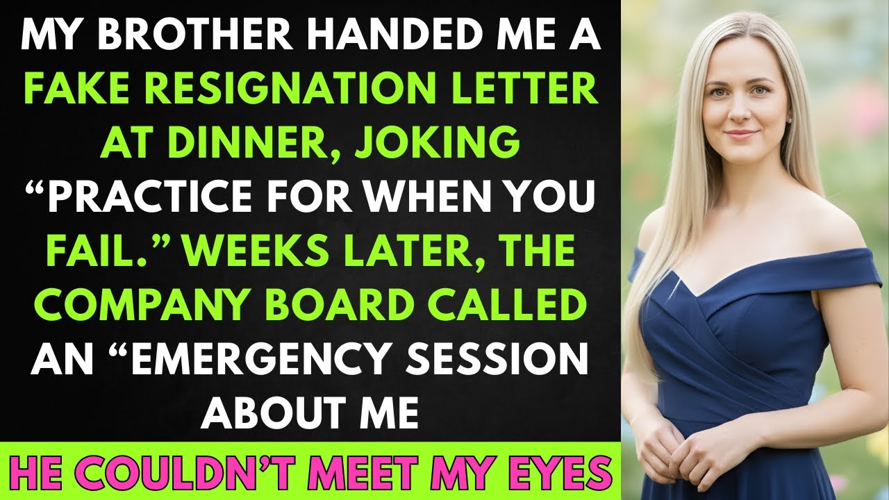 MY BROTHER HANDED ME A FAKE RESIGNATION LETTER AT DINNER, JOKING “PRACTICE FOR WHEN YOU