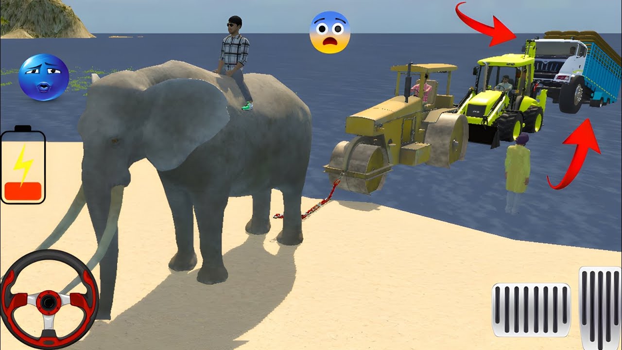 Gehare Samandar Me Fasa Bori Loding Truck Ko Jcb//Road Roller//Elephant 🐘 Ne Khich Kar Bahar Nikala 