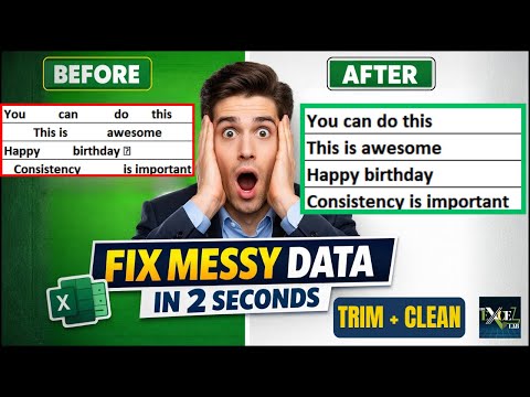 Fix Ugly Excel Data in 2 Minutes | TRIM & CLEAN | Urdu/Hindi