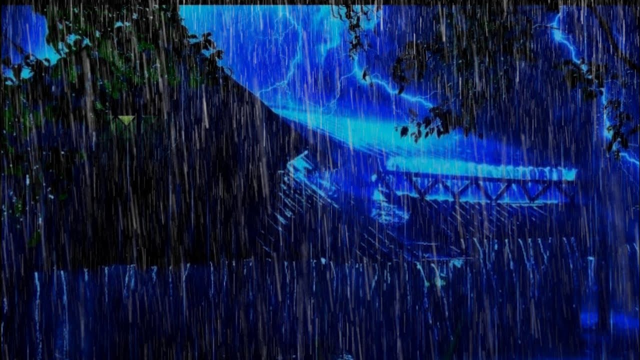Fall Asleep Faster with Heavy Rain and Powerful Thunder ⚡Sounds on a ...