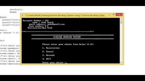 Airline Booking System using C