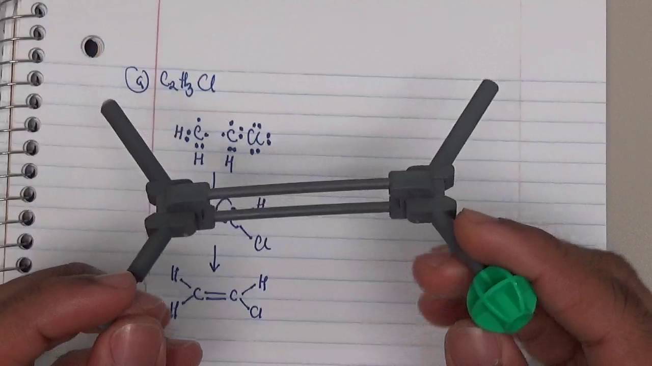 Problem Solving: Lewis Structure example, C2H3Cl, C3H4(two double bond and ...