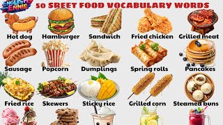 50 Street Food Vocabulary Words | English A1–A2 | Learn English with Street Food Easy Vocabulary 