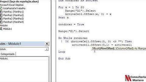 Laço de repetição For, Do While e For Each - VBA