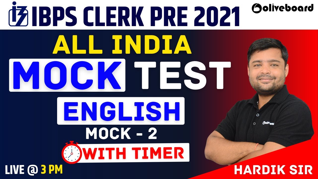 IBPS Clerk 2021 English | All India Mock Test | Mock - 2 | IBPS Clerk English Mock Test 2021
